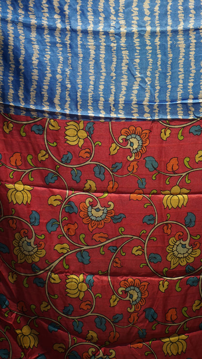 Semi Tussar Saree - Blue