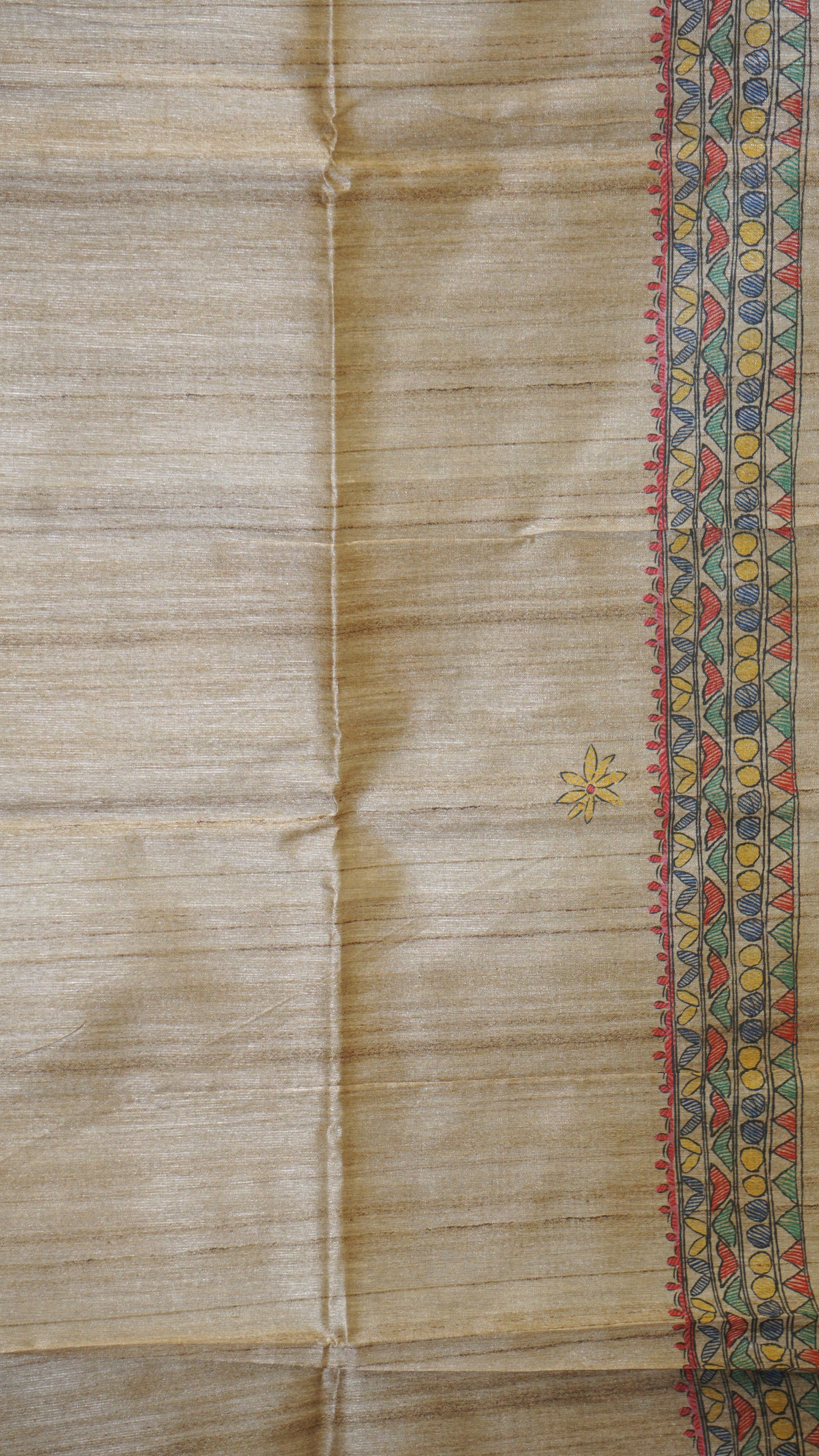 Gicha Tussar Saree - Half White