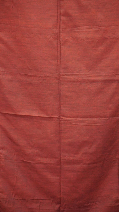 Handloom Cotton Saree - Maroon With White Flower