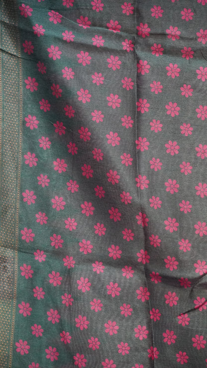 Gicha Tussar Saree Pink - Green