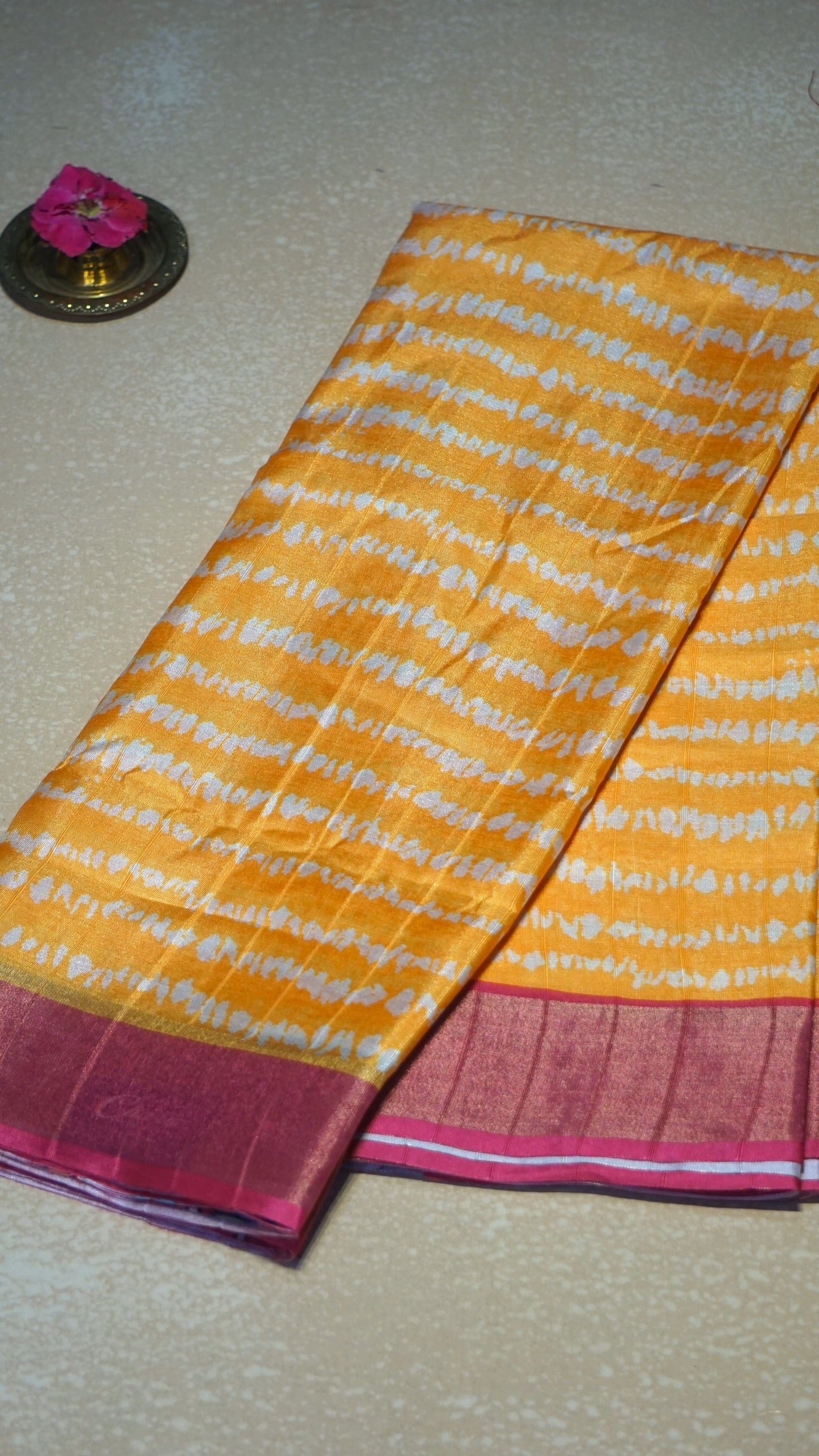 Semi Tussar Saree - Mustard