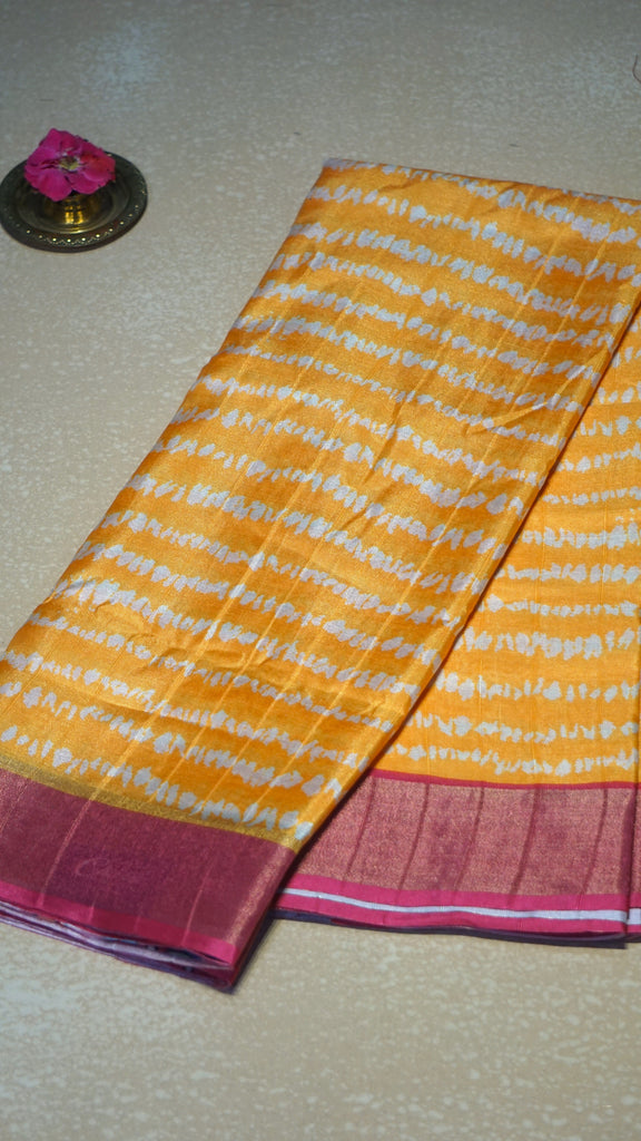 Semi Tussar Saree - Mustard