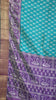 Semi Pattola With Swan Print Border - Teal Blue thumbnail