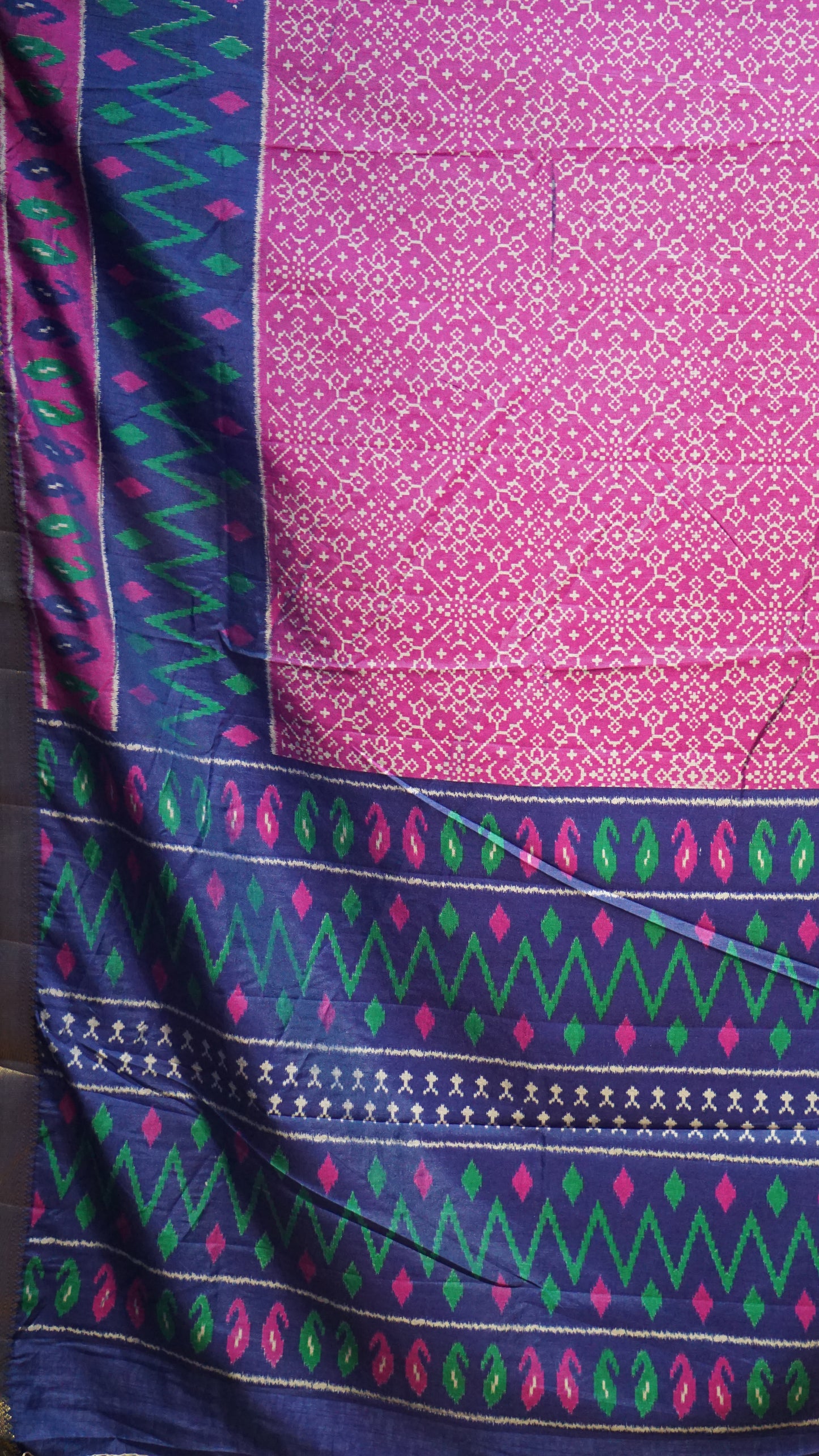 Semi Pattola Saree Pochampally Print - Violet