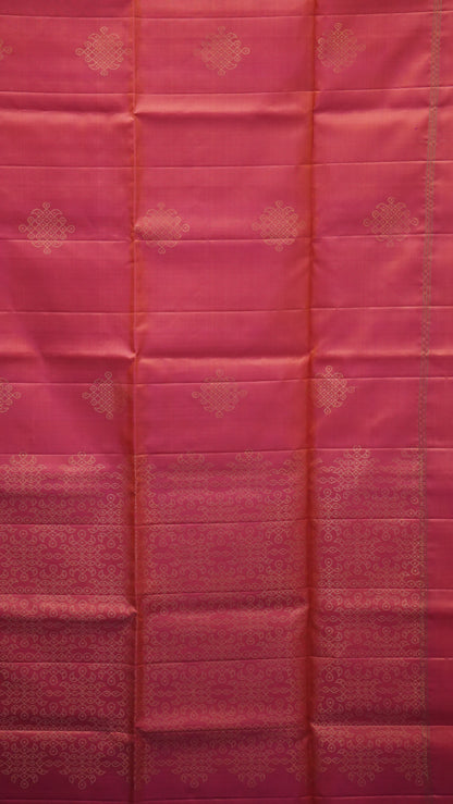 Pure Soft Silk Saree Kolam Design - Light Pink