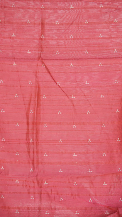 Semi Tussar Saree - Sandal & Red