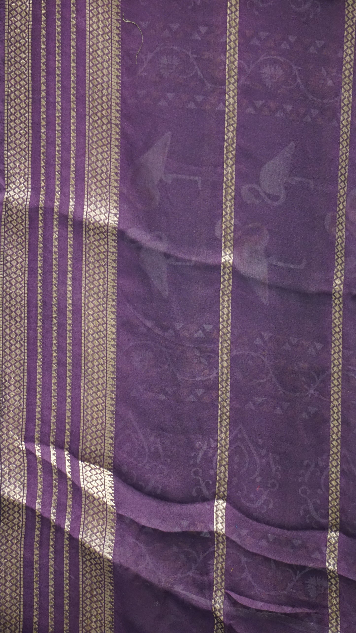 Shiffon Saree Flamingo Design - Wine