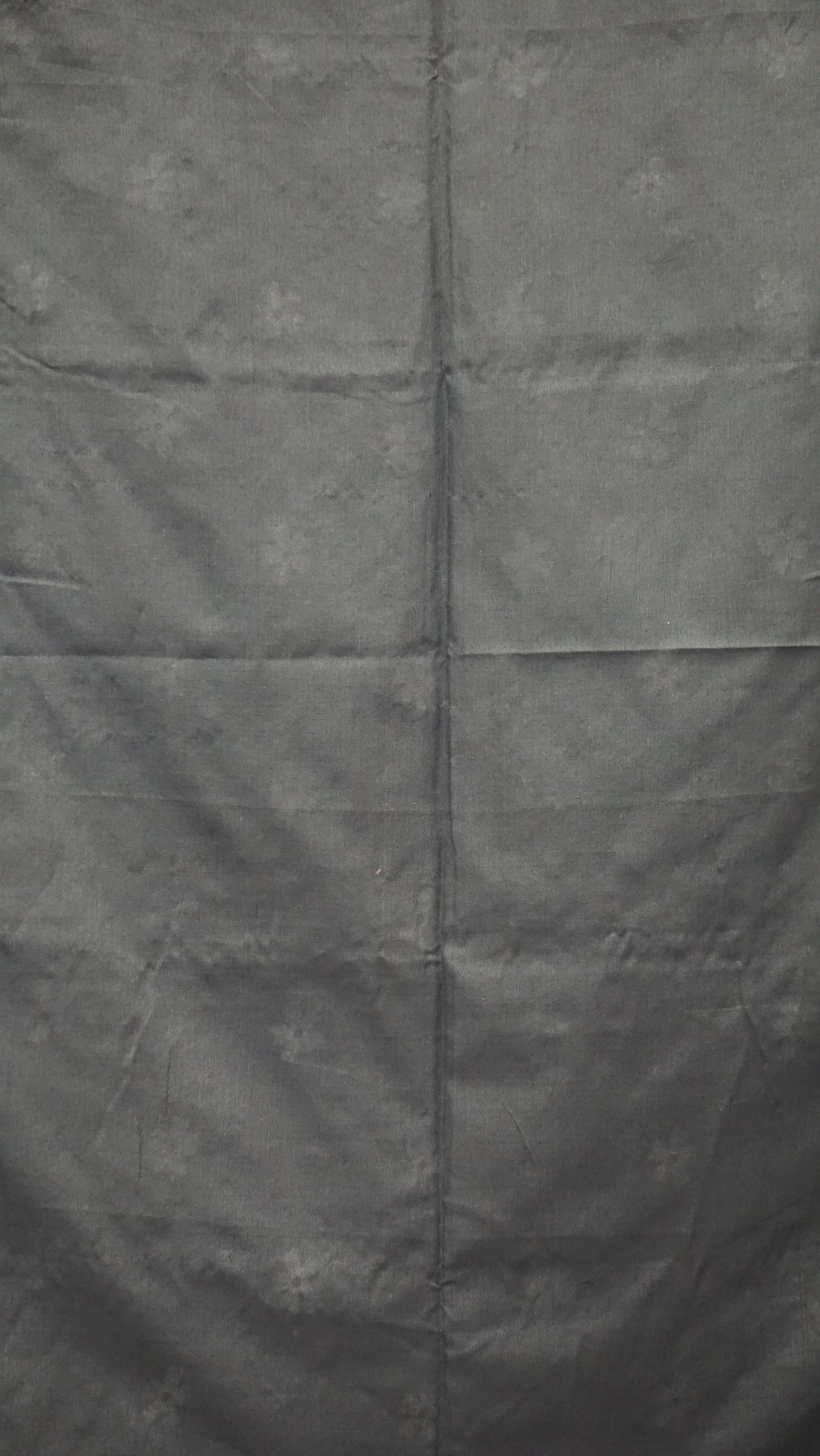 Handloom Cotton Saree - Black With White Flower