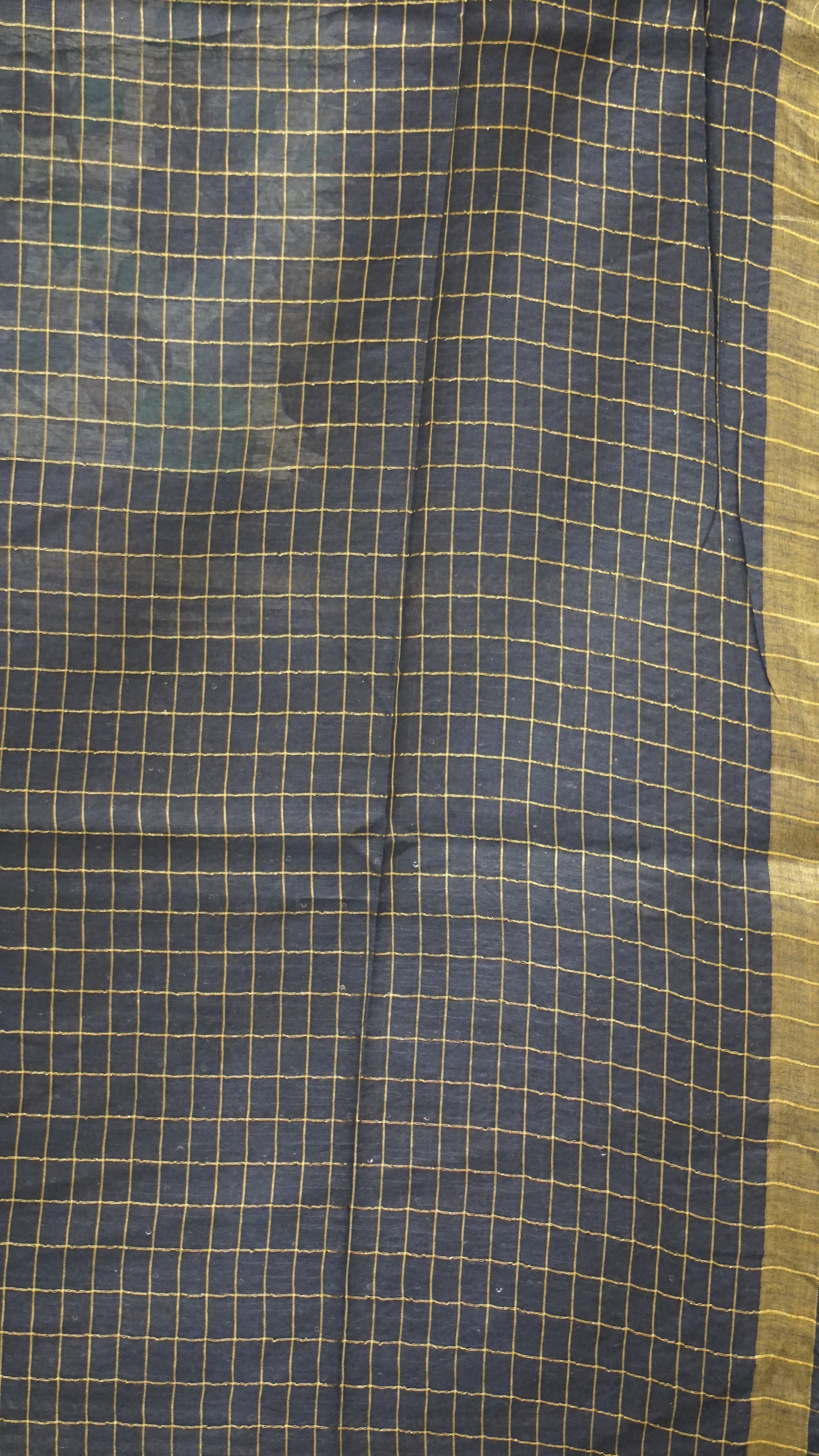 Bhagalpur Tussar Saree Kalamkari Print - Navy Blue