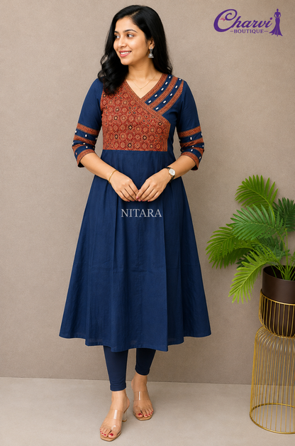 Kurti with Mirror Work