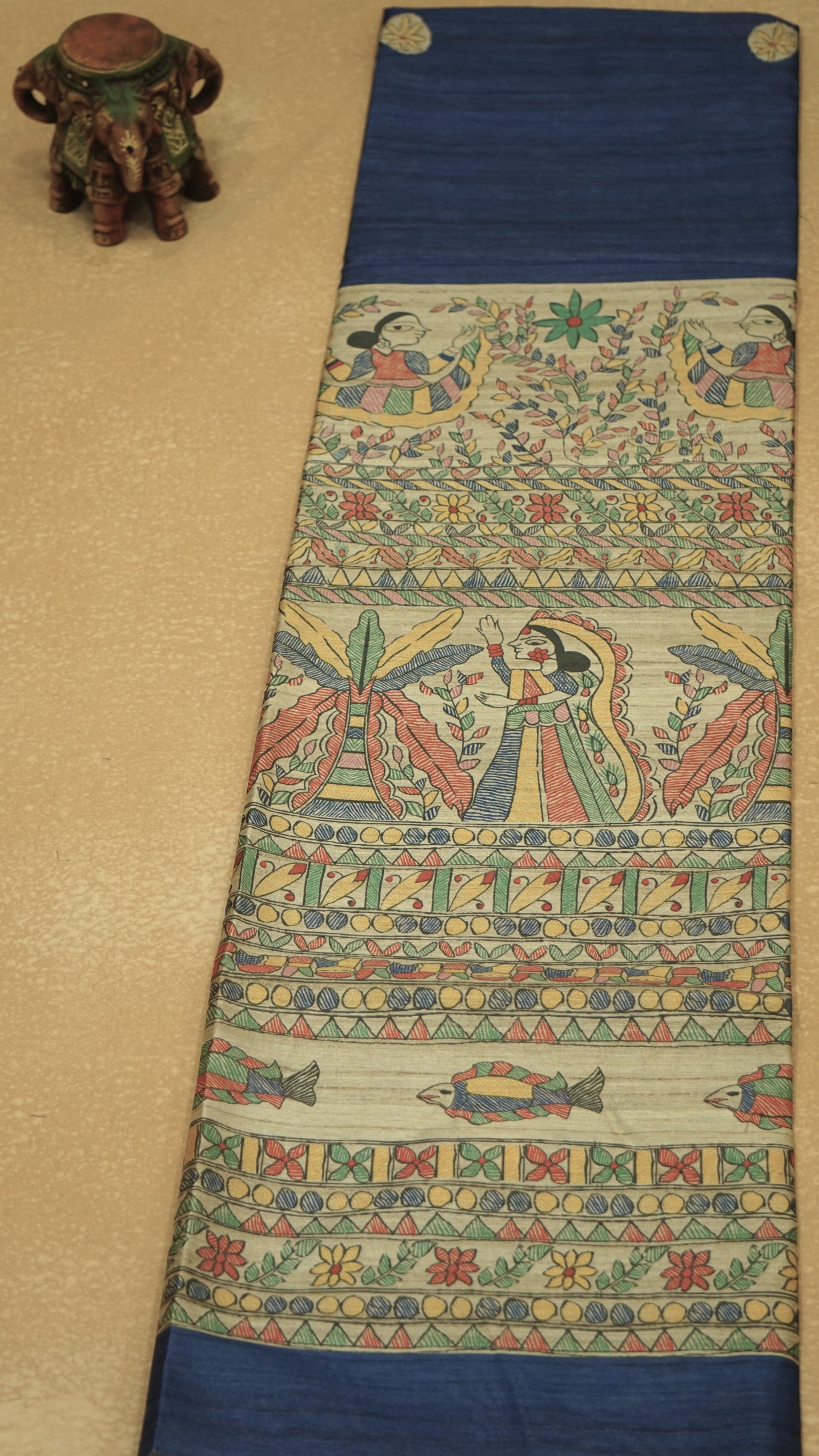 Gicha Tussar Saree - Blue