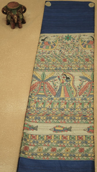 Gicha Tussar Saree - Blue