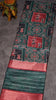 Semi Printed Silk Ajrak Print Green - Red thumbnail
