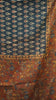 Chanderi Saree Ikkatkari Print - Brown & Navy Blue thumbnail