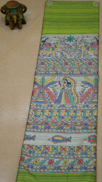 Gicha Tussar Saree - Green