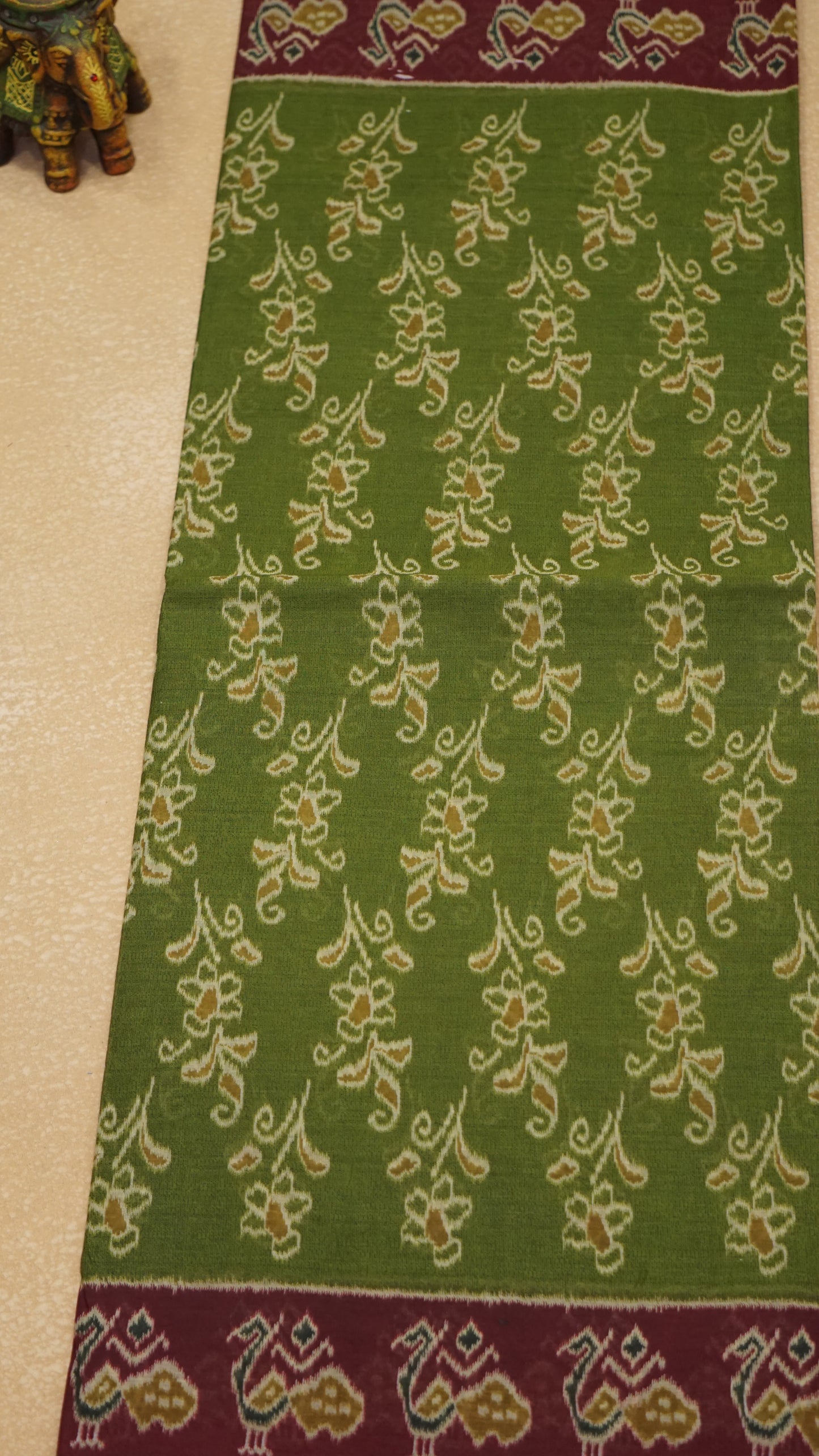 Kora Cotton Saree - Green
