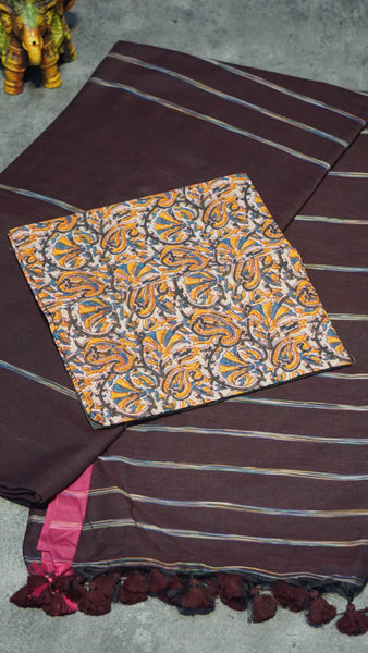 Handloom Cotton Saree Wine