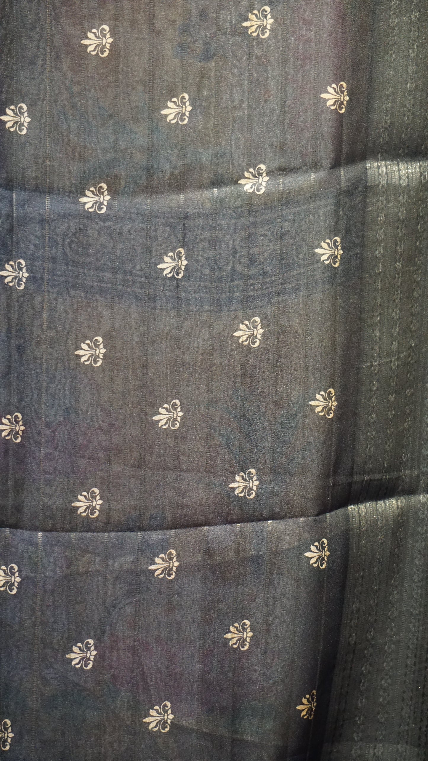 Shiffon Saree Pichwai Print Mustard to Black