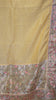Semi Tussar Saree Crushed With Tissue Border Yellow thumbnail