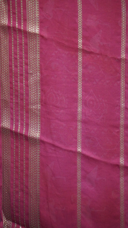 Shiffon Saree Flamingo Design - Pink