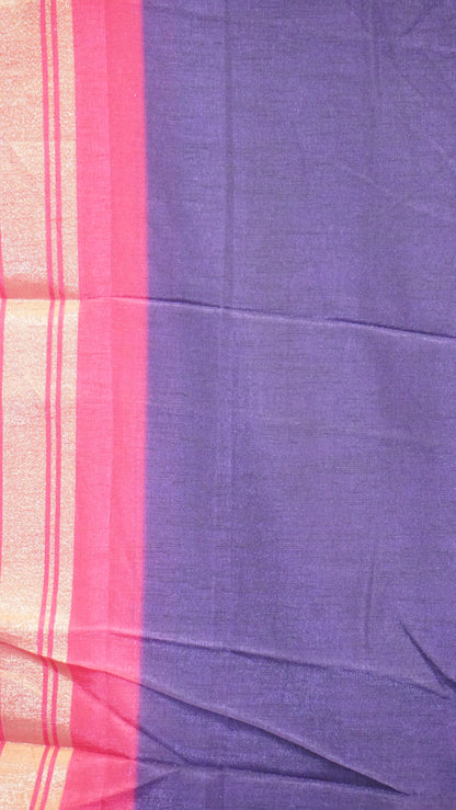 Shiffon Saree Cow Print Violet - Pink