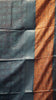 Semi Printed Silk Ajrak Print Brown - Teal Blue thumbnail