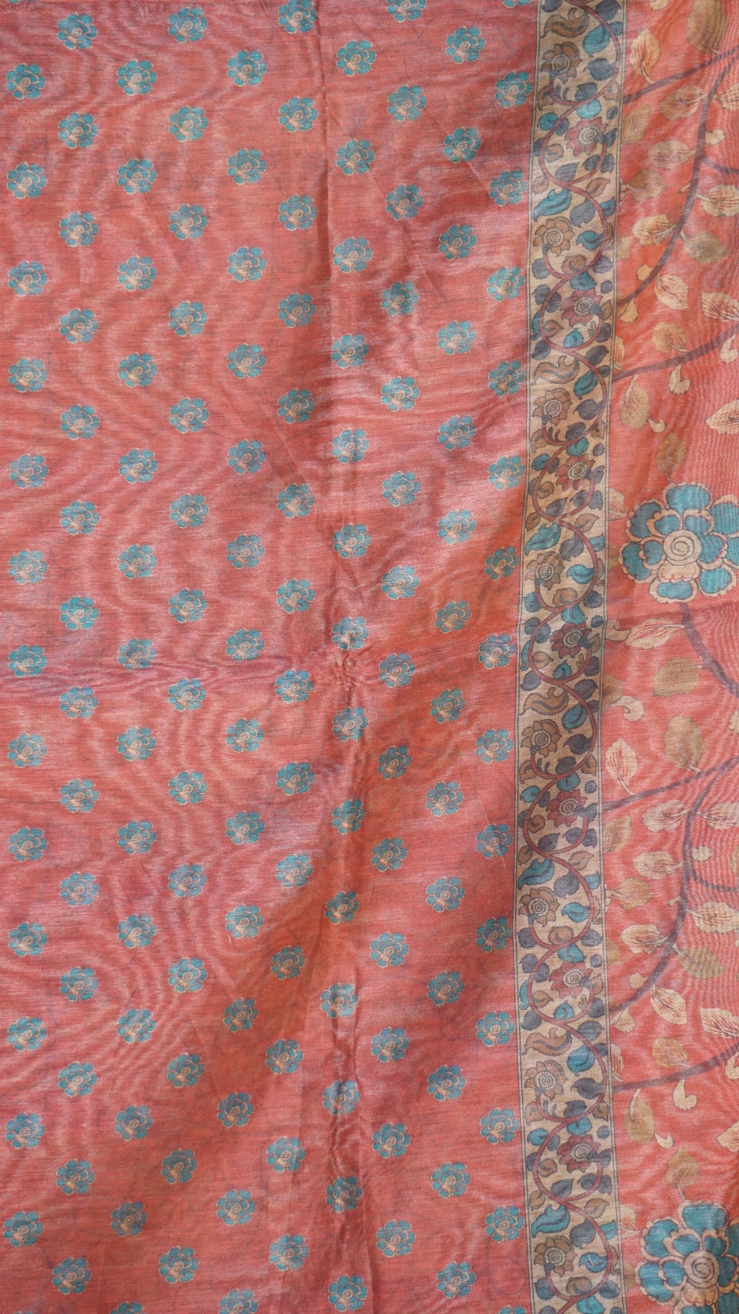 Chanderi Saree Ikkatkari Print - Maroon & Black