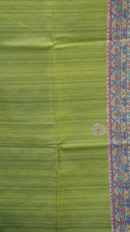 Gicha Tussar Saree - Green