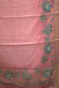 Semi Chanderi Saree Peacock Print-Peachish Pink thumbnail