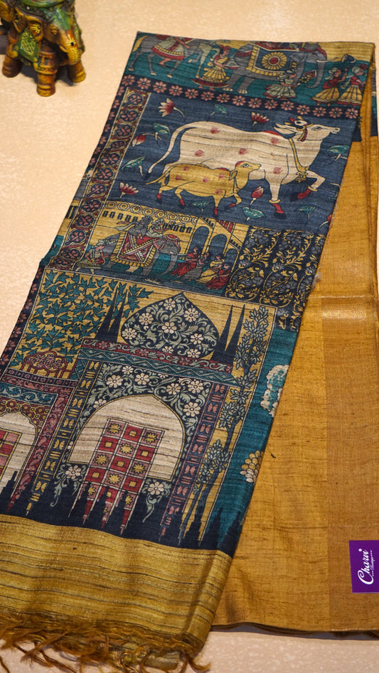 Pure Tussar Saree - Gold