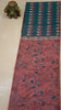 Chanderi Saree Ikkatkari Print - Peach & Green thumbnail