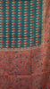 Chanderi Saree Ikkatkari Print - Peach & Green thumbnail