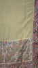 Semi Tussar Saree Crushed With Tissue Border Lime Yellow thumbnail