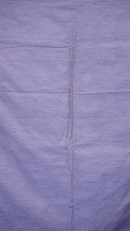 Handloom Cotton Saree - Ink Blue With White Flower