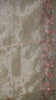 Semi Tussar Saree Crushed With Tissue Border Lime Yellow thumbnail