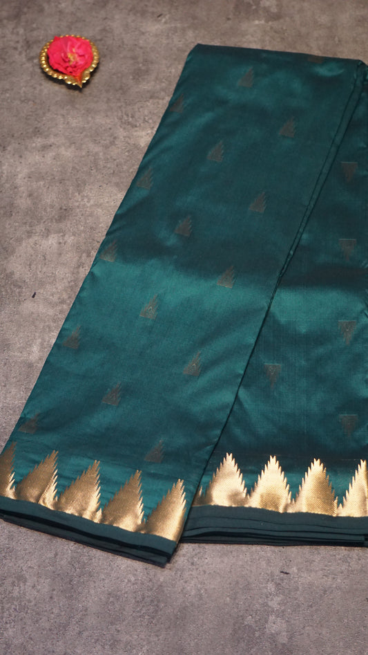 Semi Kanjeevaram Saree Green