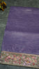 Semi Tussar Saree Crushed With Tissue Border Lavender thumbnail