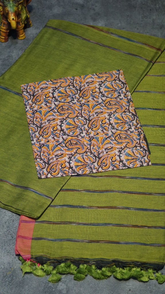Handloom Cotton Saree Light Green