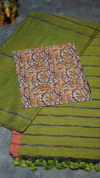 Handloom Cotton Saree Light Green