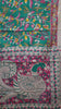 Kalamkari Saree Cotton - Green With Pink Border thumbnail