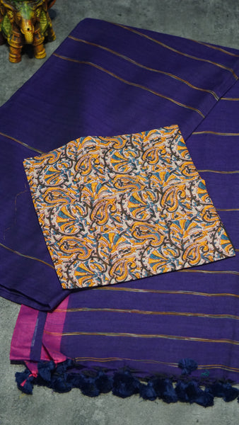 Handloom Cotton Saree Violet