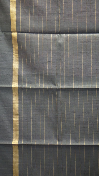 Pure Dupion Silk Saree Checks - Maroon with Black Border