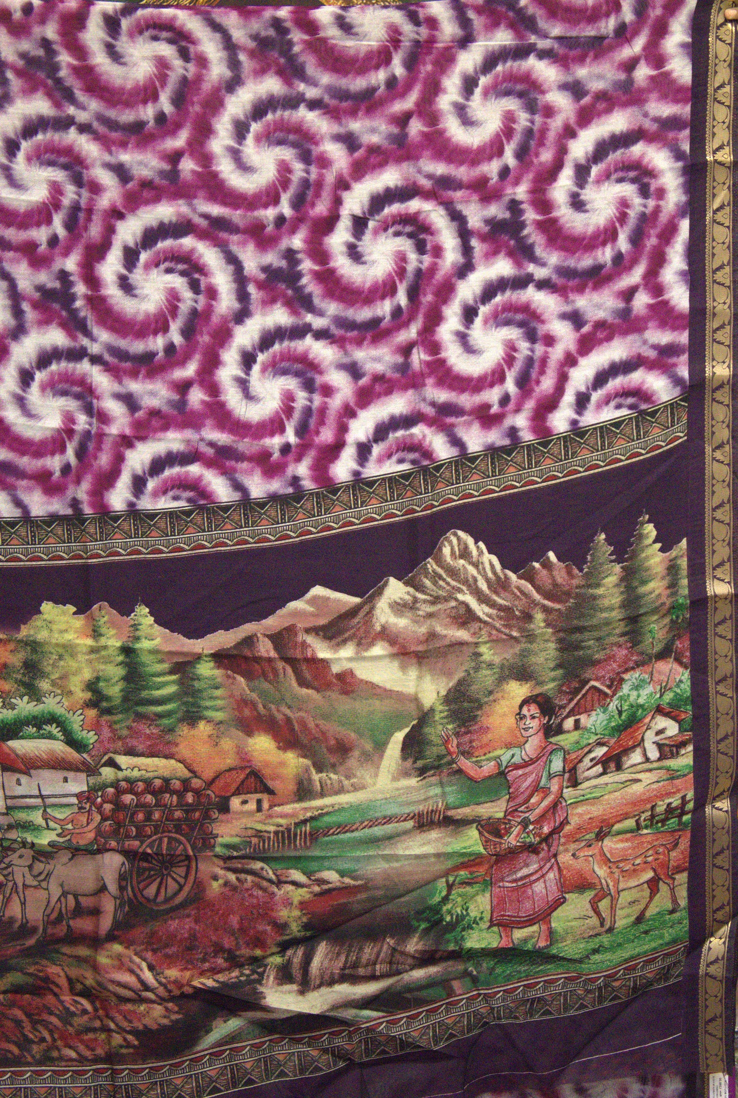 Malai Cotton With Shibori Print-Purple