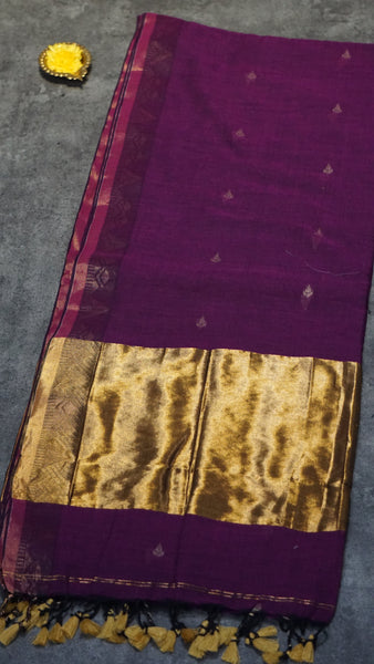 Handloom Cotton Saree Purple
