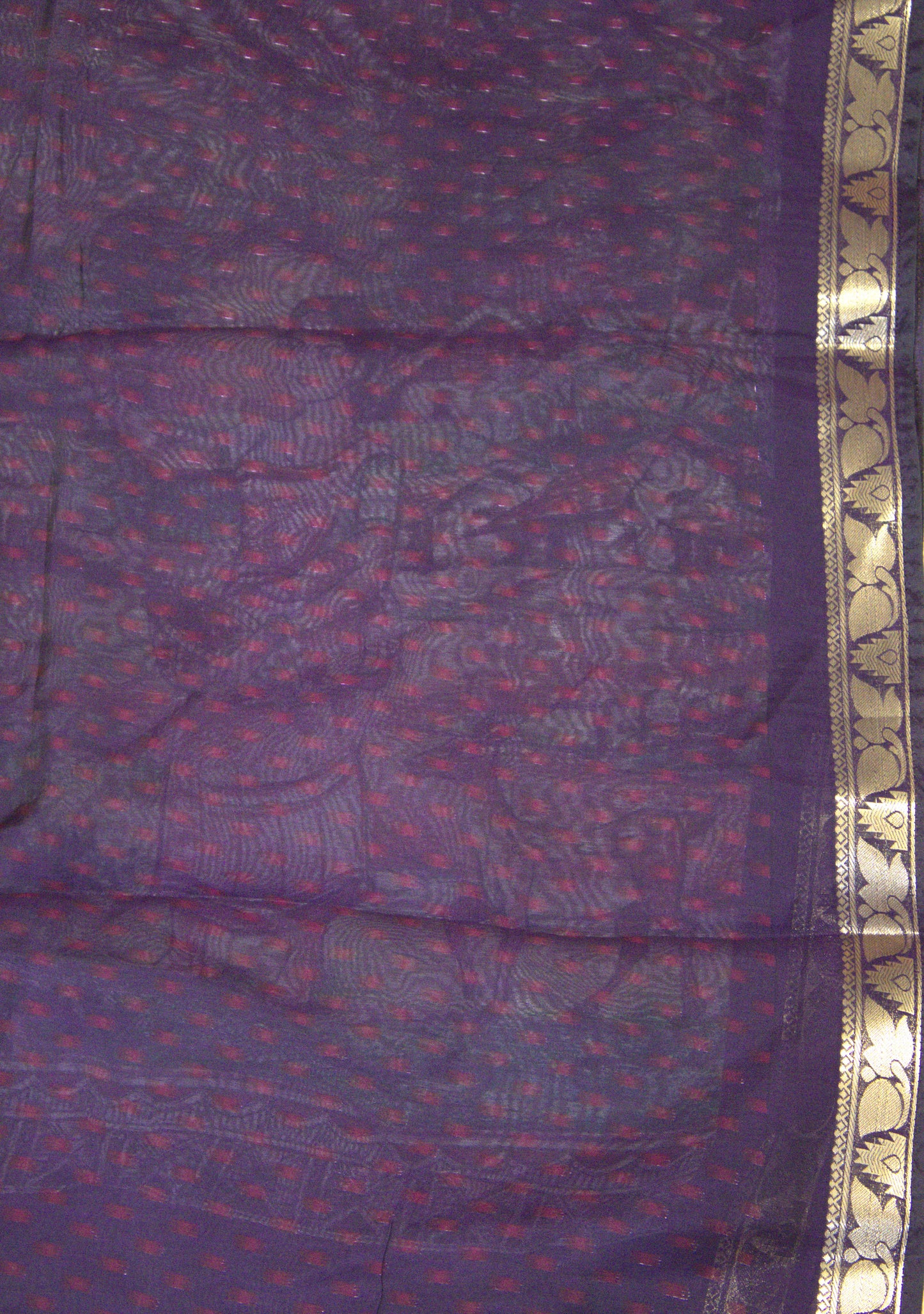 Malai Cotton With Shibori Print-Purple