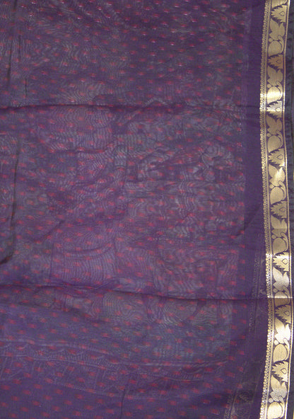 Malai Cotton With Shibori Print-Purple
