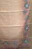 Semi Chanderi Saree Peacock Print-Brown thumbnail