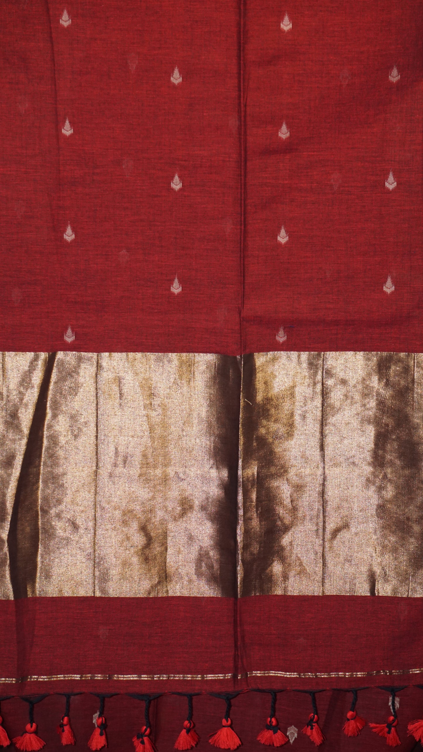 Handloom Cotton Saree Red
