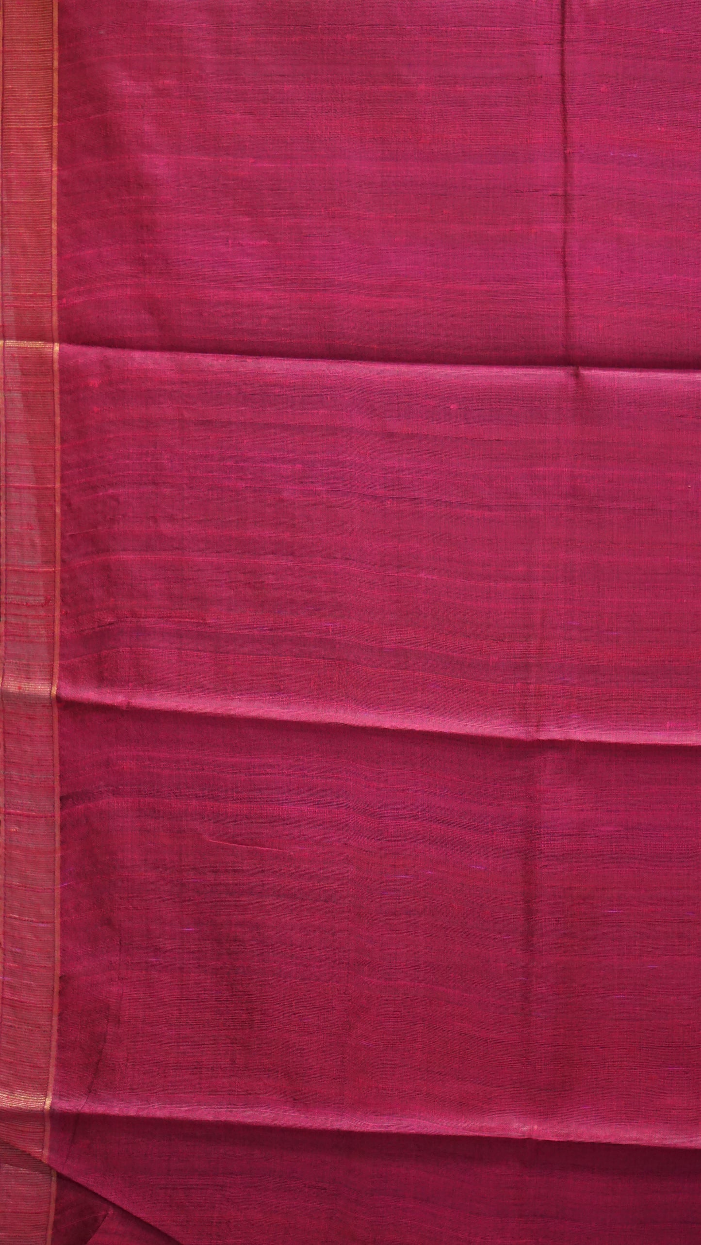 Pure Dupion Silk Saree - Bottle Green with Pink Border