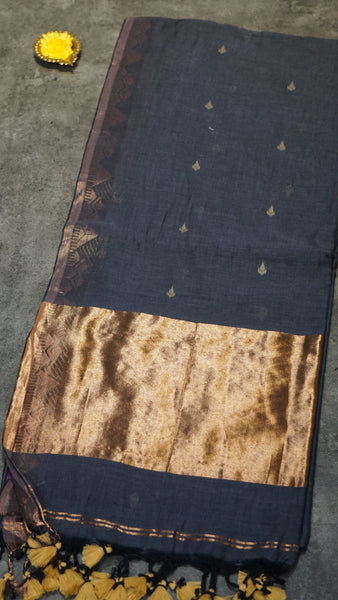 Handloom Cotton Saree Grey